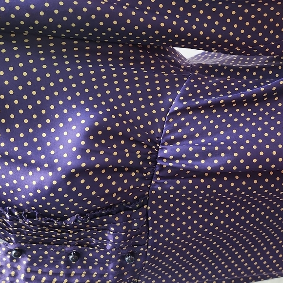 Navy J. Crew Silk Polka Dot Blouse - Picture 6 of 7